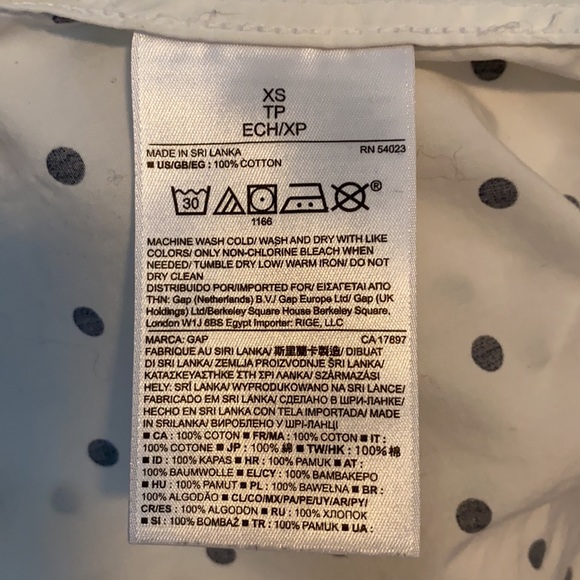 Gap Polka Dot Button Up Shirt, Sz XS - Picture 5 of 5